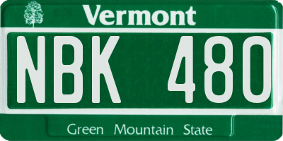 VT license plate NBK480