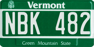 VT license plate NBK482