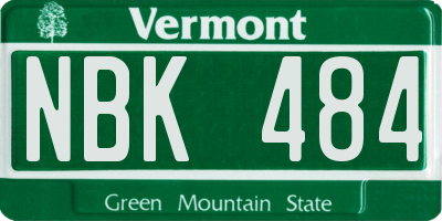 VT license plate NBK484