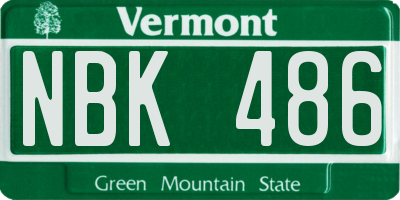 VT license plate NBK486
