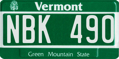 VT license plate NBK490