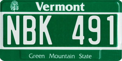 VT license plate NBK491