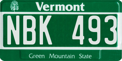 VT license plate NBK493