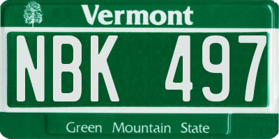 VT license plate NBK497