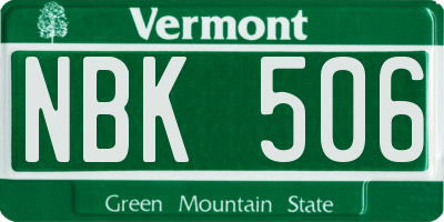VT license plate NBK506