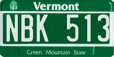 VT license plate NBK513