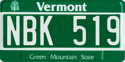 VT license plate NBK519
