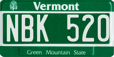 VT license plate NBK520