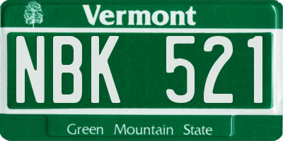 VT license plate NBK521