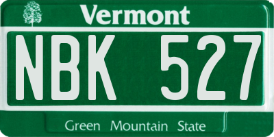 VT license plate NBK527