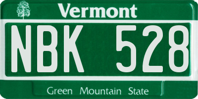 VT license plate NBK528