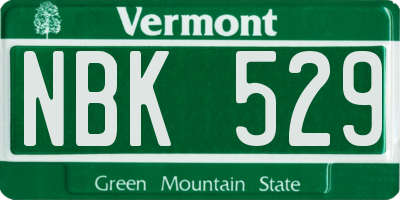 VT license plate NBK529