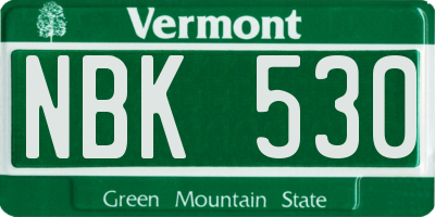 VT license plate NBK530