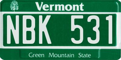 VT license plate NBK531