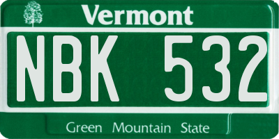 VT license plate NBK532