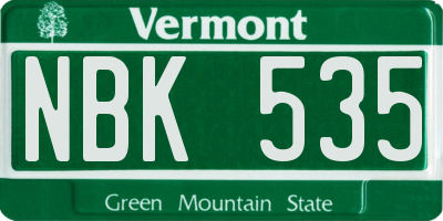 VT license plate NBK535