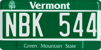 VT license plate NBK544
