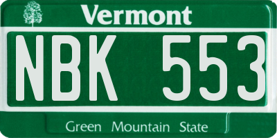 VT license plate NBK553