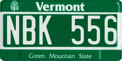 VT license plate NBK556