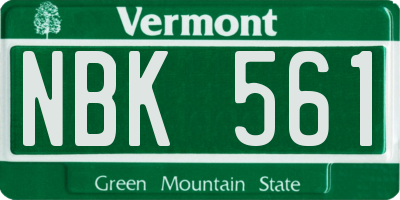 VT license plate NBK561