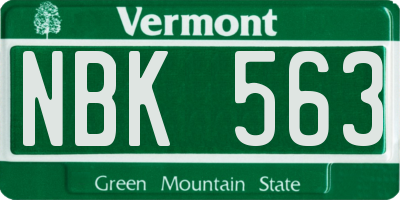 VT license plate NBK563