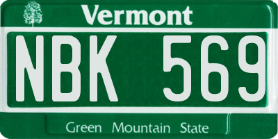 VT license plate NBK569