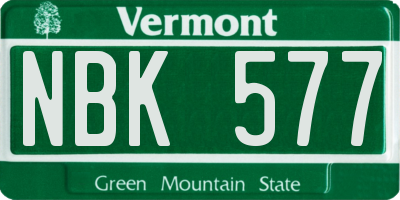 VT license plate NBK577