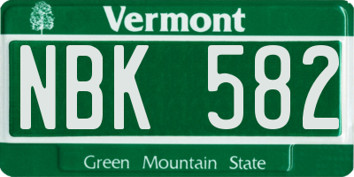 VT license plate NBK582