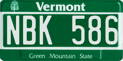 VT license plate NBK586