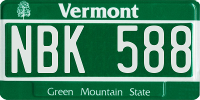 VT license plate NBK588