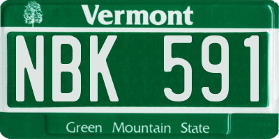 VT license plate NBK591