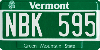 VT license plate NBK595