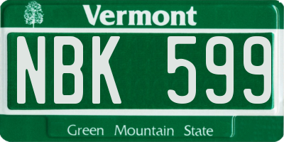 VT license plate NBK599
