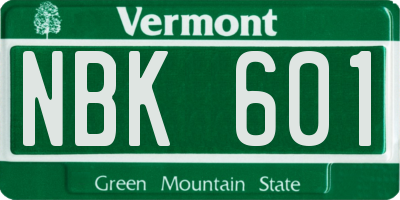 VT license plate NBK601