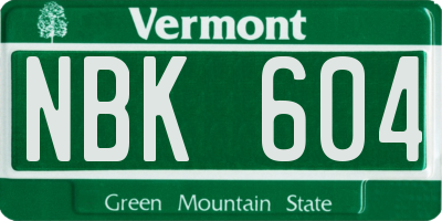 VT license plate NBK604