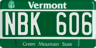 VT license plate NBK606
