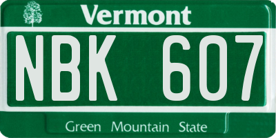 VT license plate NBK607