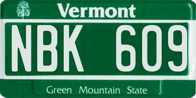 VT license plate NBK609