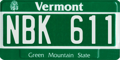 VT license plate NBK611