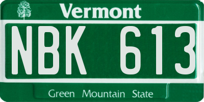 VT license plate NBK613