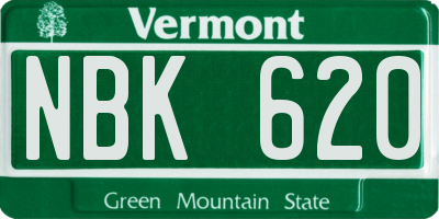 VT license plate NBK620