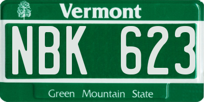 VT license plate NBK623