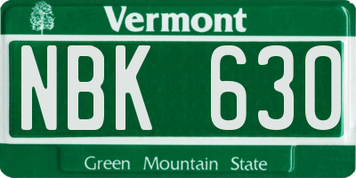 VT license plate NBK630