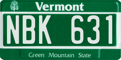 VT license plate NBK631