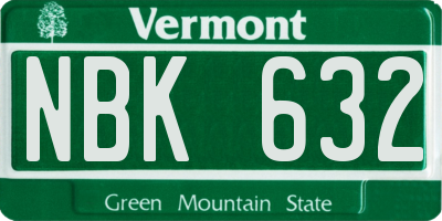 VT license plate NBK632