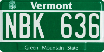 VT license plate NBK636