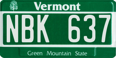 VT license plate NBK637
