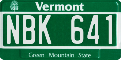VT license plate NBK641