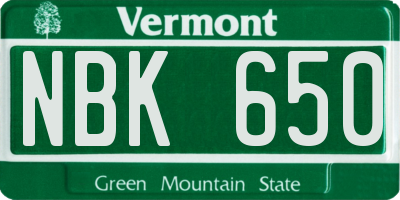 VT license plate NBK650