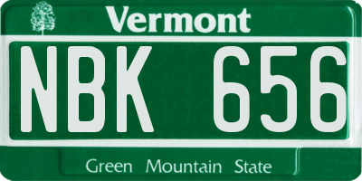 VT license plate NBK656